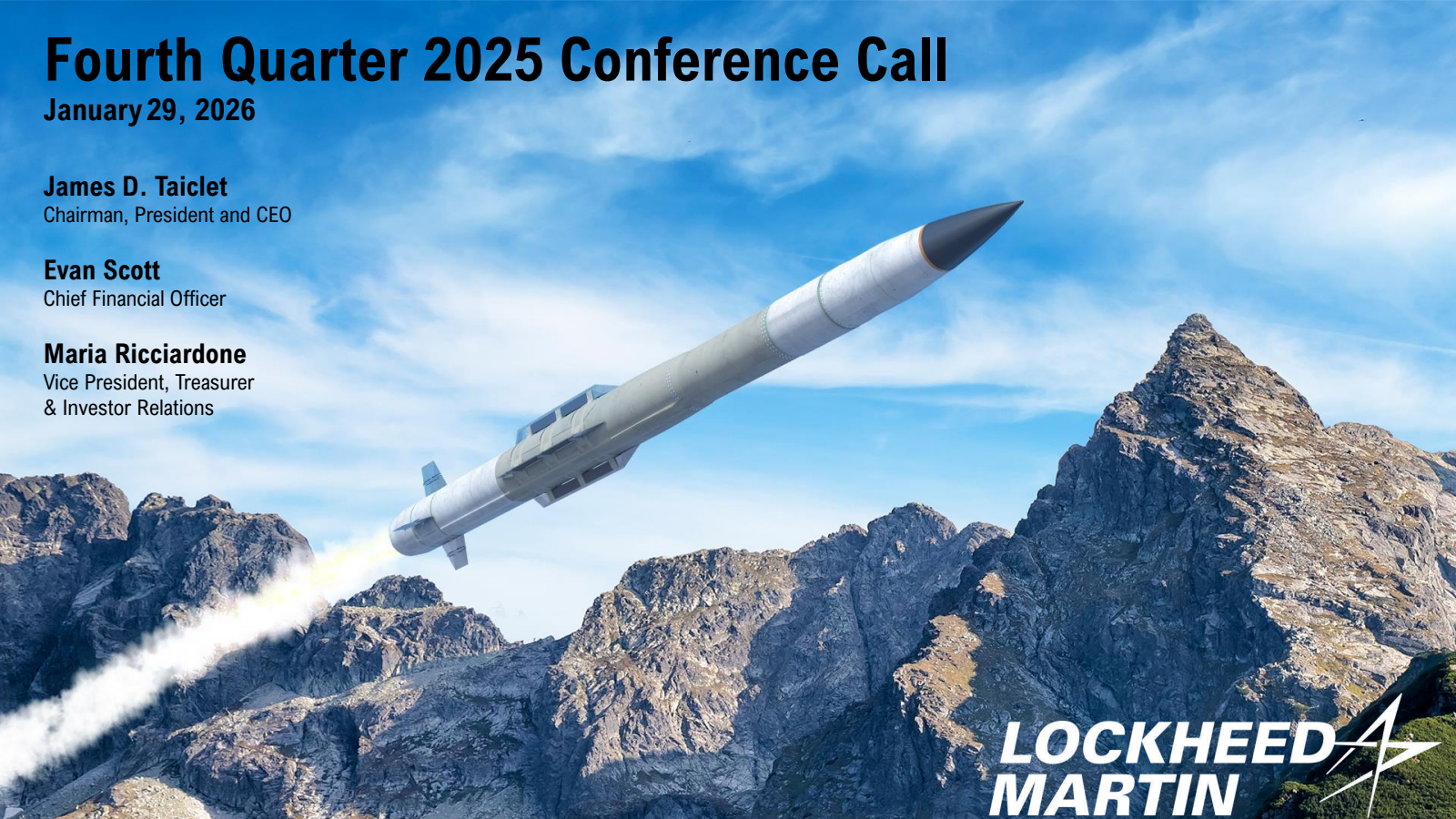 Lockheed Martin's Q4 2025 Slide Deck