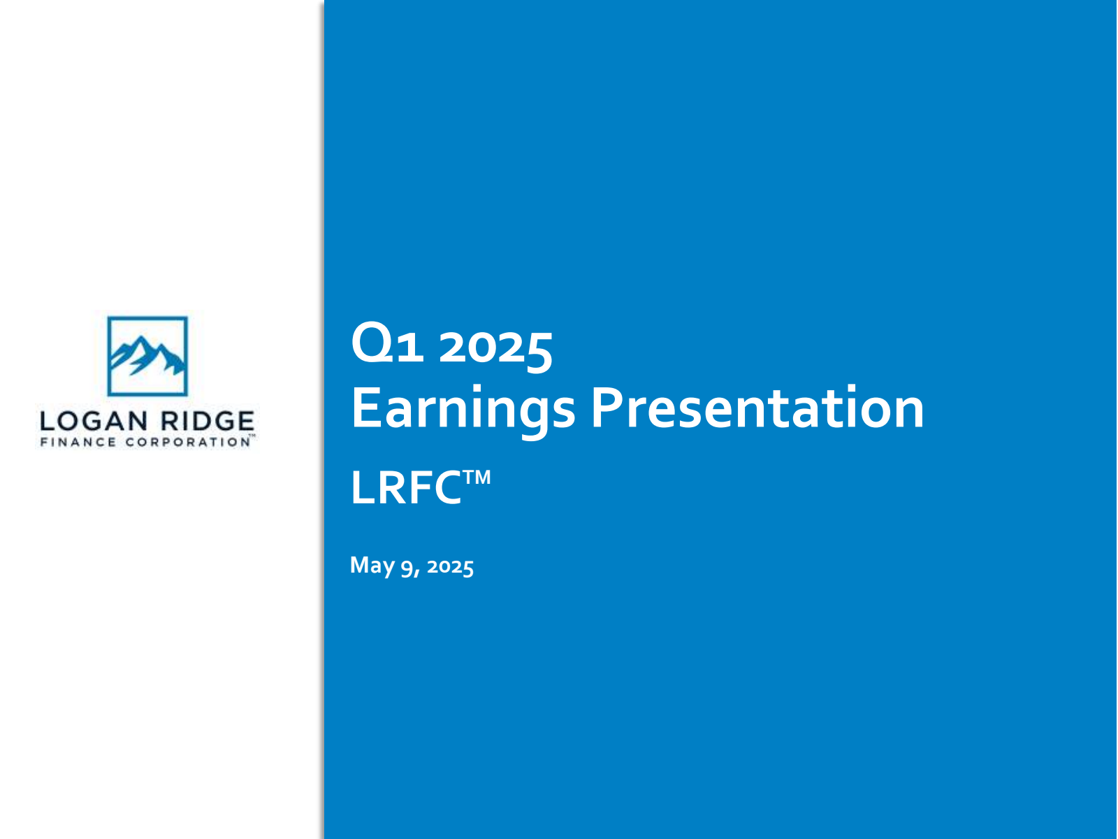 Logan Ridge Finance's Q1 2025 Slide Deck