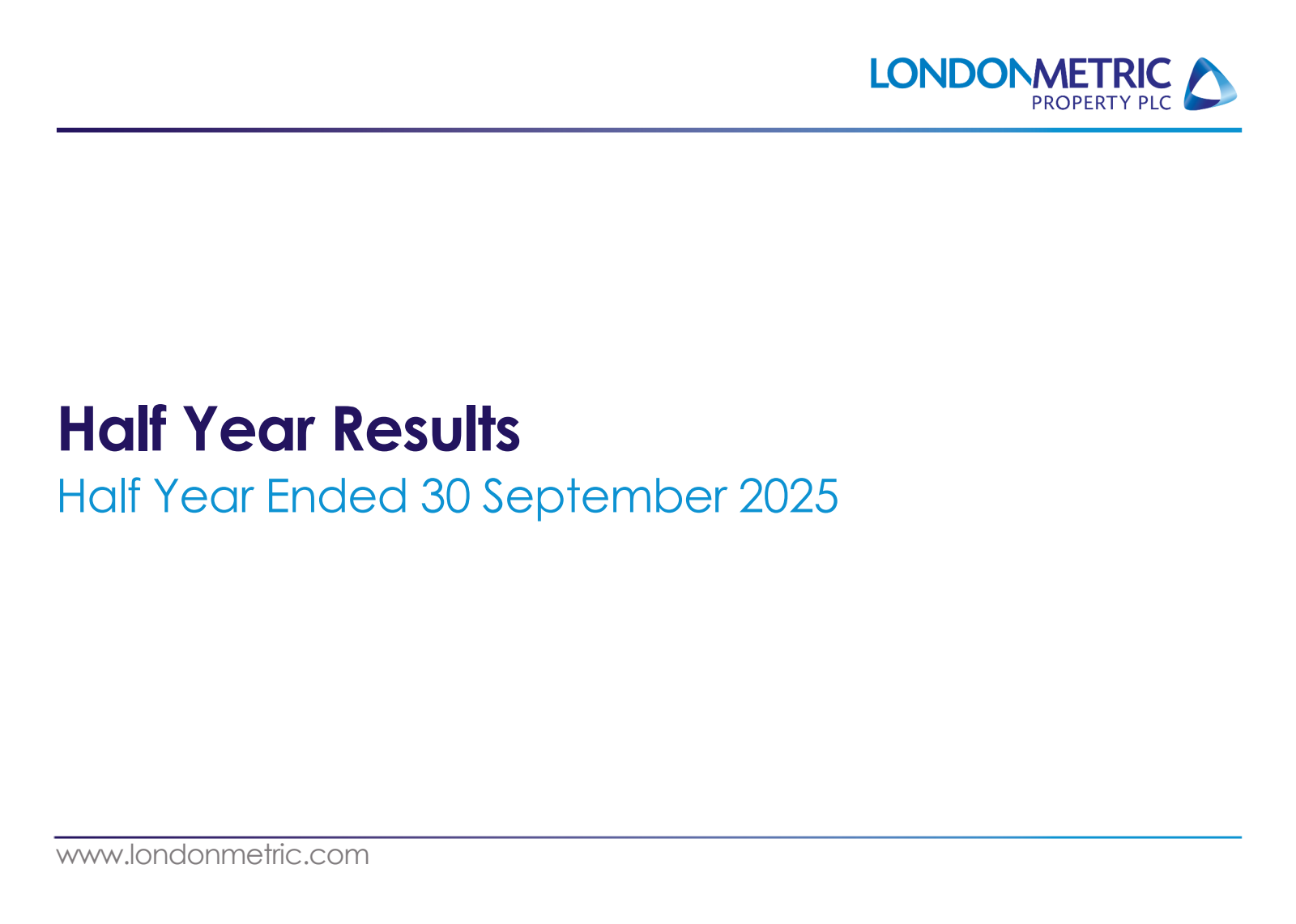 LondonMetric Property's H1 2026 Slide Deck