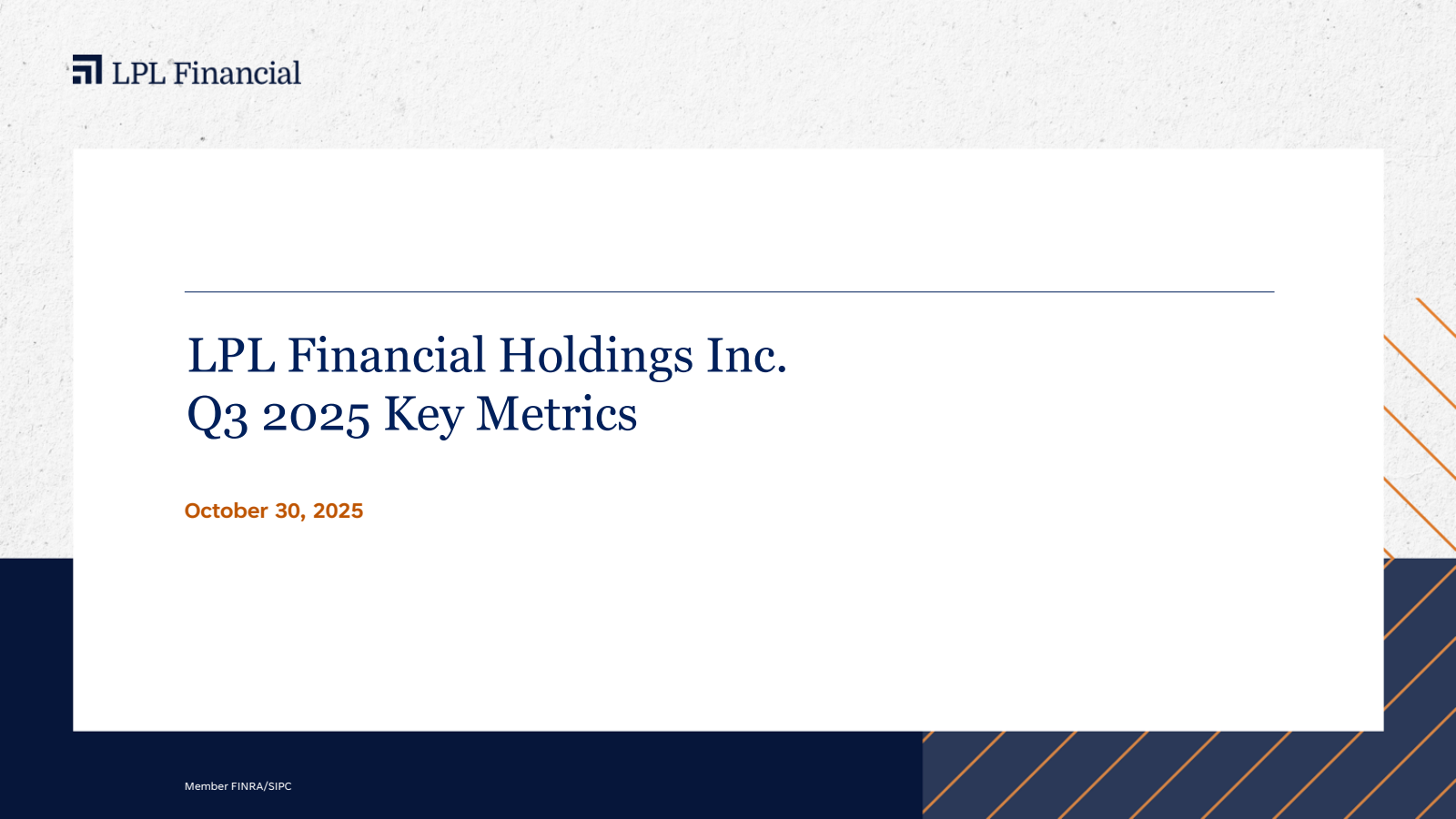LPL Financial's Q3 2025 Slide Deck