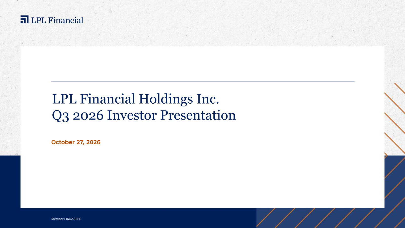 LPL Financial's Q3 2026 Slide Deck