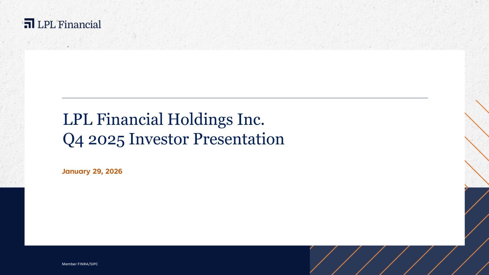 LPL Financial's Q4 2025 Slide Deck