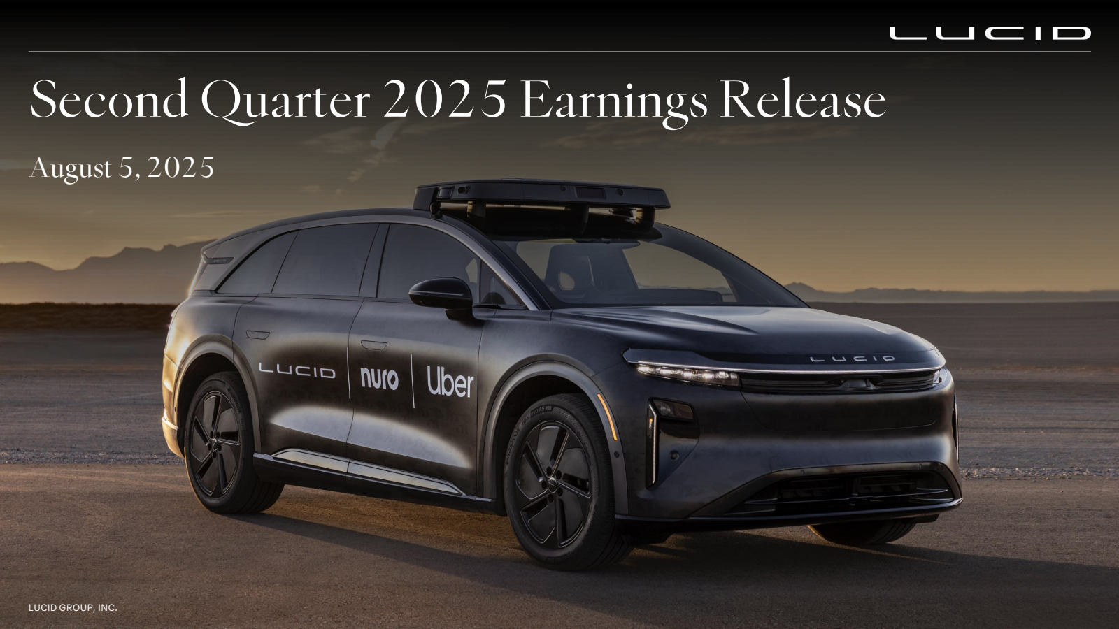Lucid Group's Q2 2025 Slide Deck