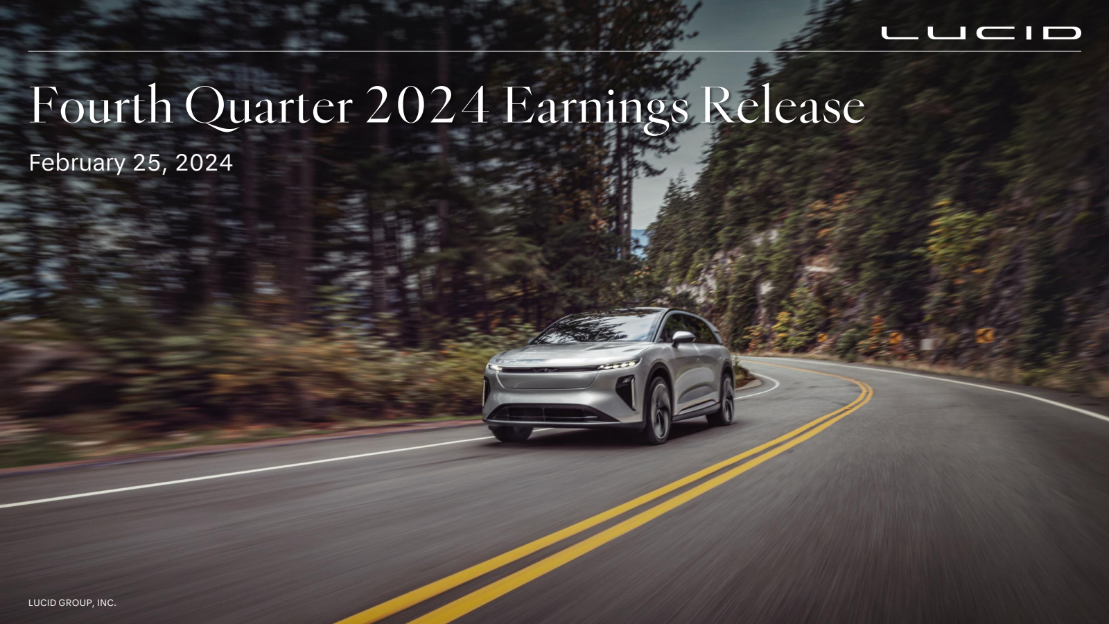 Lucid Group's Q4 2024 Slide Deck