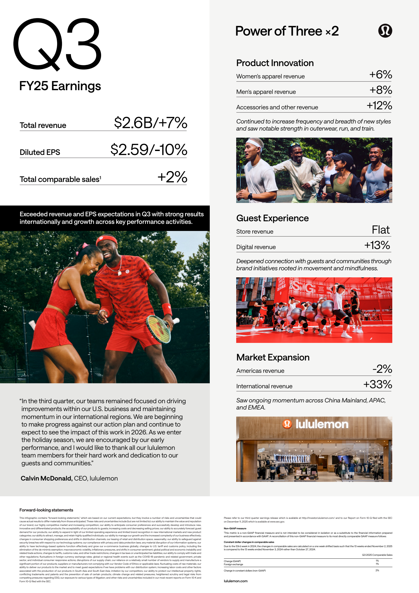 lululemon athletica's Q3 2025 Slide Deck