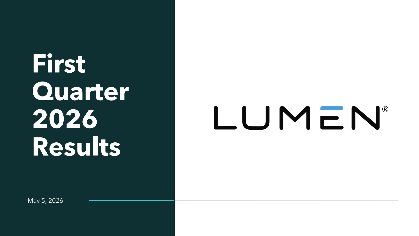 Lumen Technologies' Q1 2026 Slide Deck