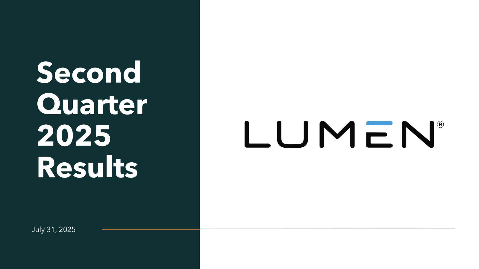 Lumen Technologies' Q2 2025 Slide Deck