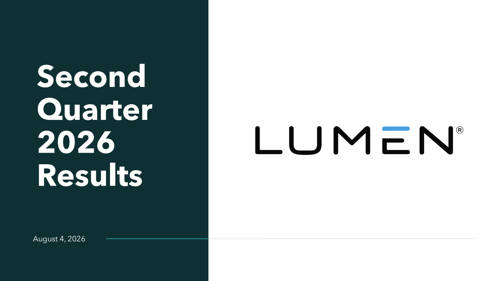 Lumen Technologies' Q2 2026 Slide Deck