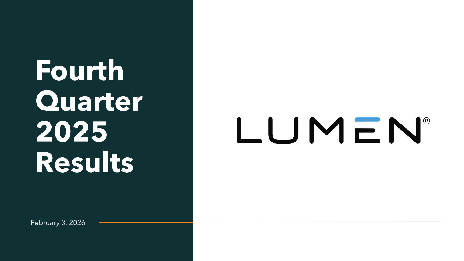 Lumen Technologies' Q4 2025 Slide Deck