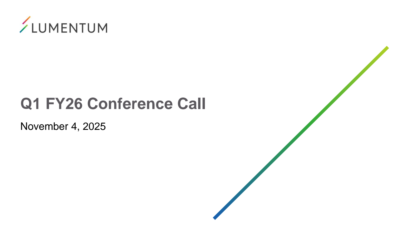 Lumentum's Q1 2026 Slide Deck