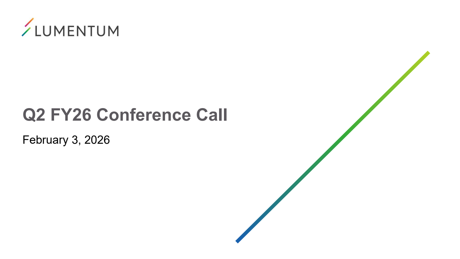 Lumentum's Q2 2026 Slide Deck