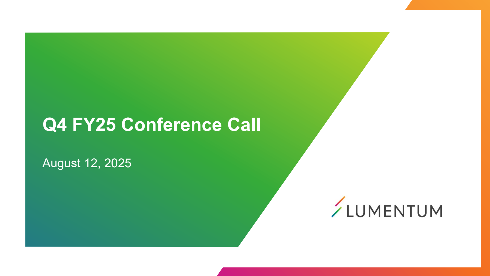 Lumentum's Q4 2025 Slide Deck