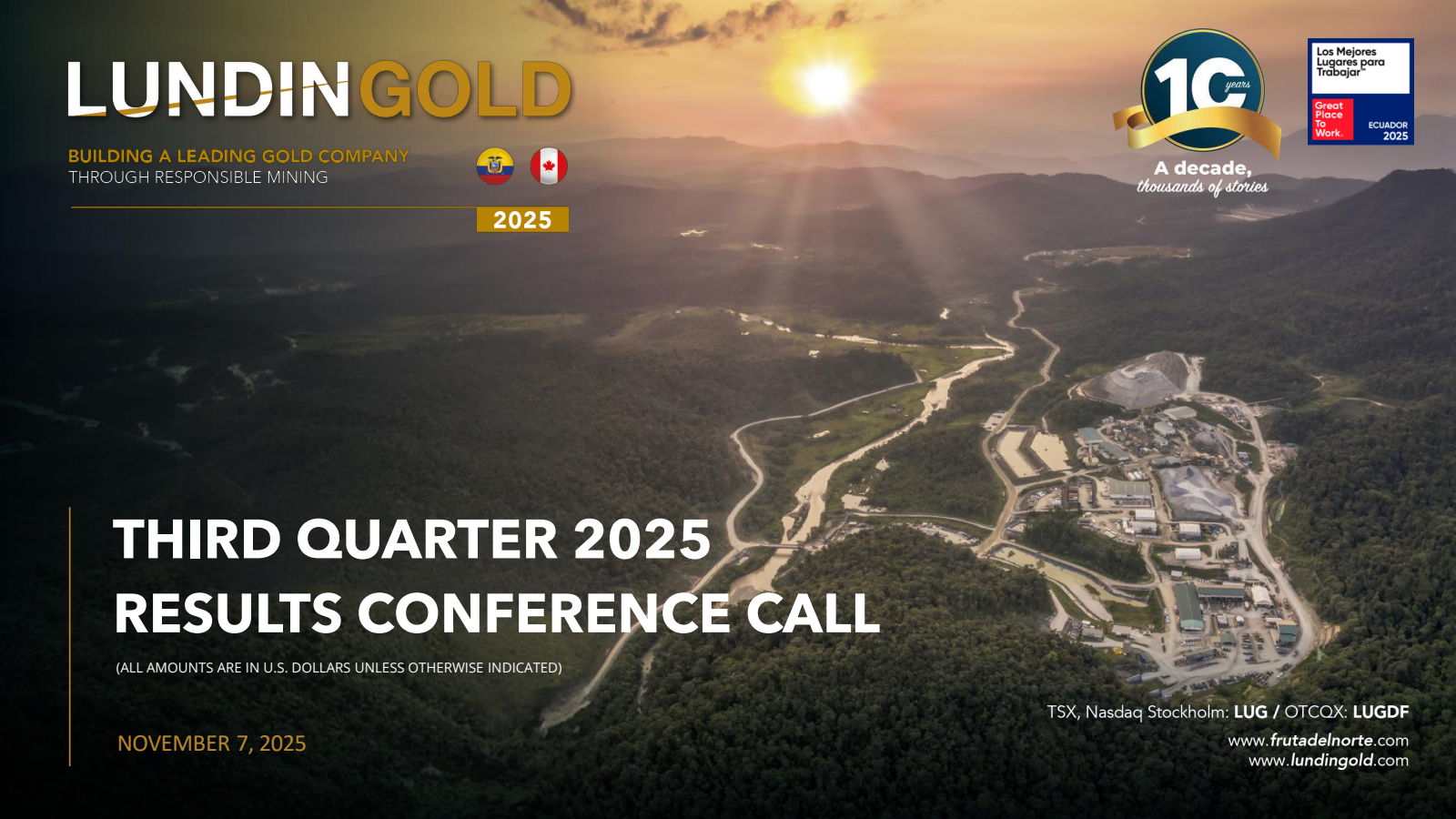 Lundin Gold's Q3 2025 Slide Deck