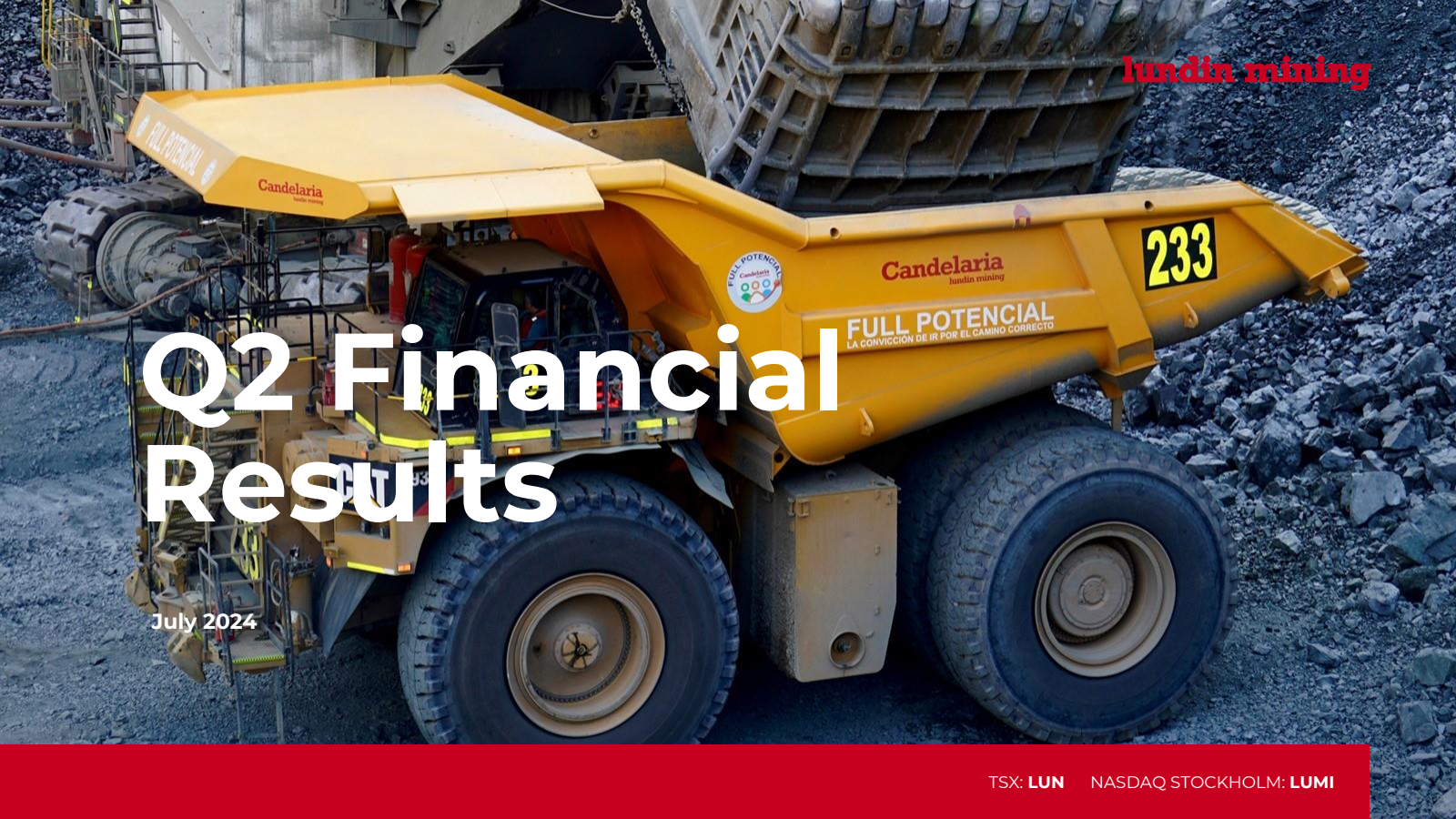 Lundin Mining's Q2 2024 Slide Deck