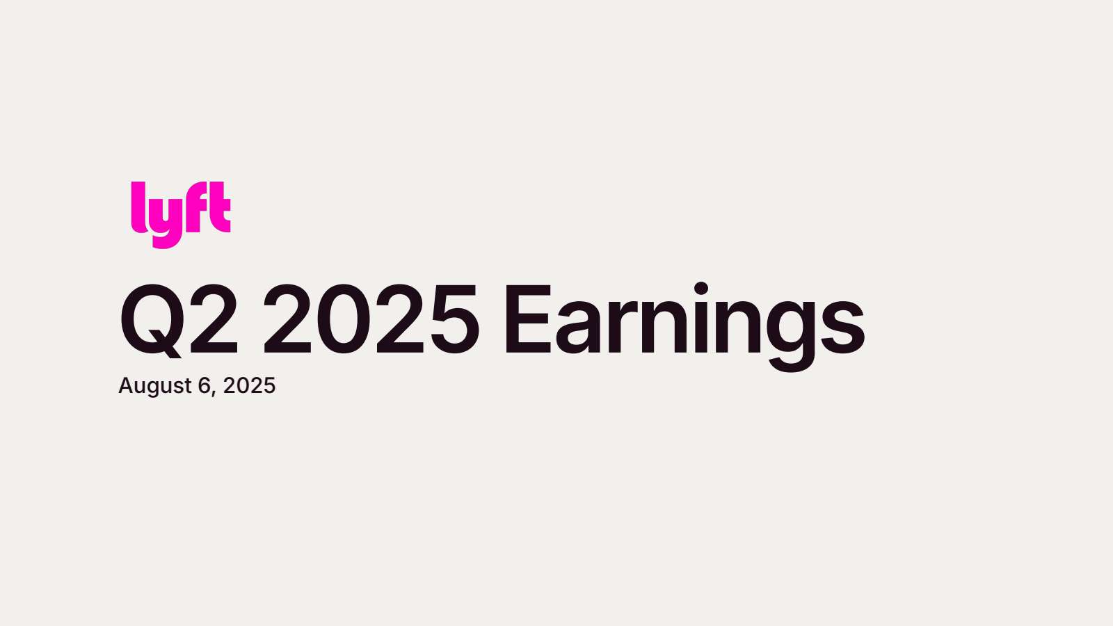 Lyft's Q2 2025 Slide Deck