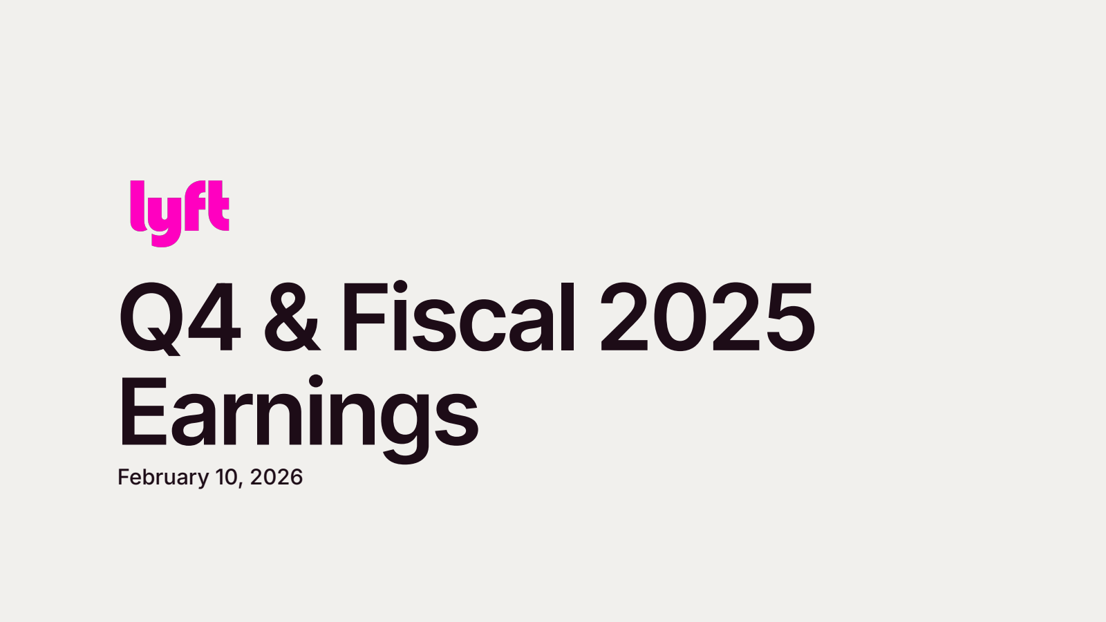 Lyft's Q4 2025 Slide Deck