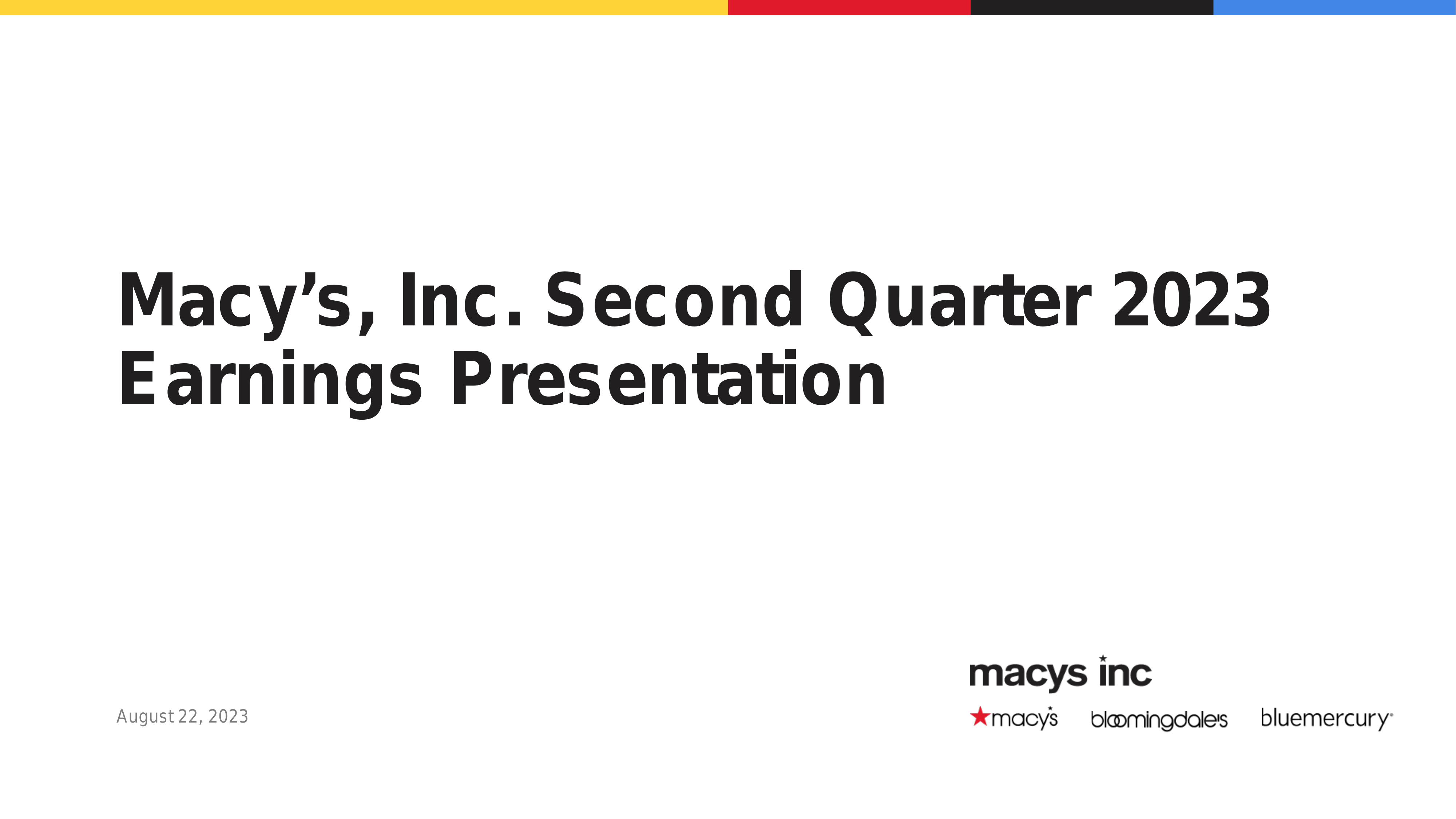 Macy's' Q2 2024 Slide Deck