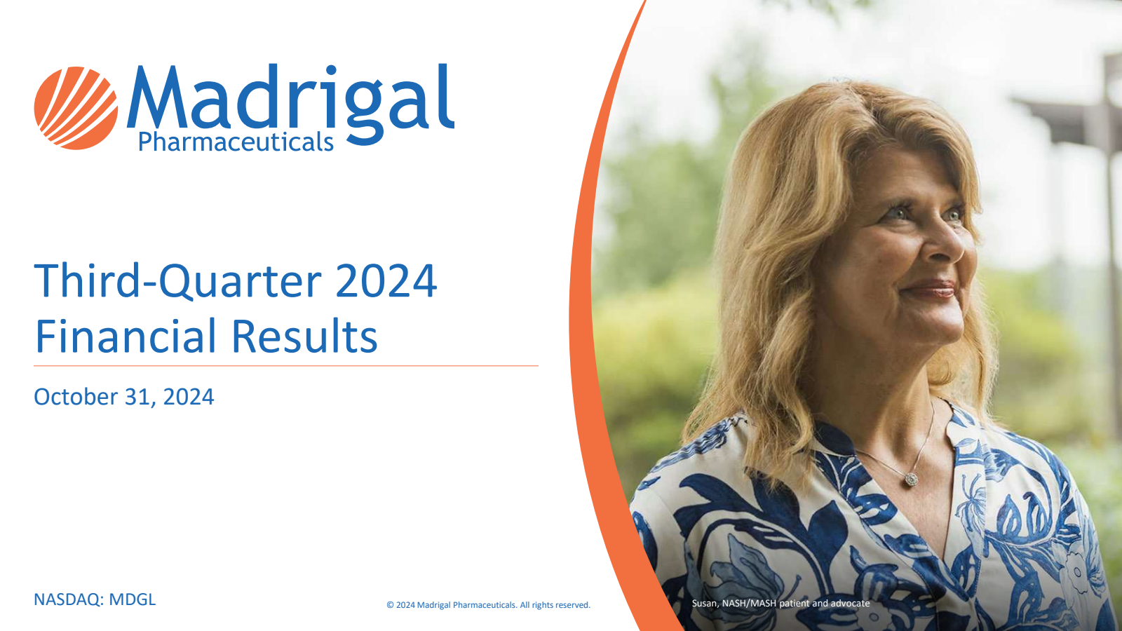 Madrigal Pharmaceuticals' Q3 2024 Slide Deck