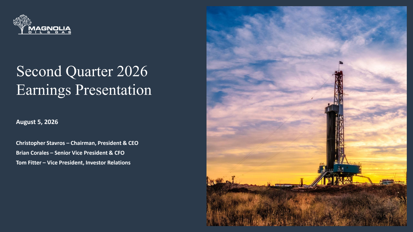 Magnolia Oil & Gas' Q2 2026 Slide Deck