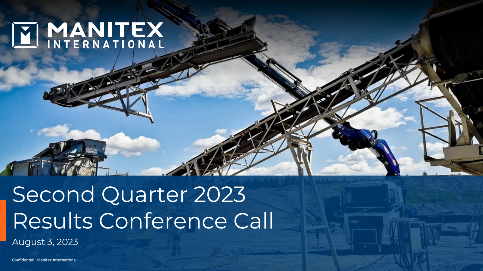 Manitex International's Q2 2023 Slide Deck