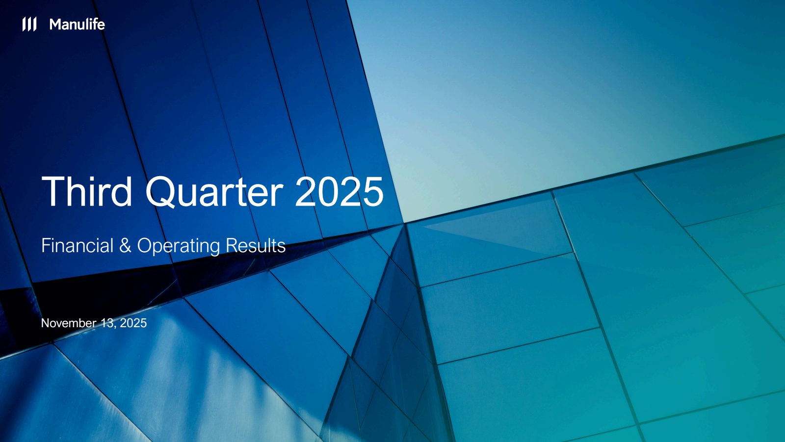 Manulife Financial's Q3 2025 Slide Deck