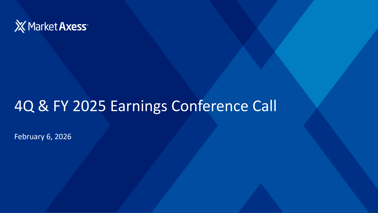 MarketAxess' Q4 2025 Slide Deck