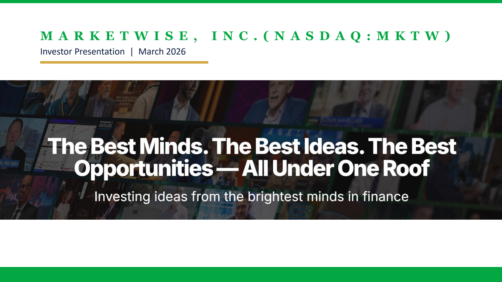 MarketWise's Q4 2025 Slide Deck