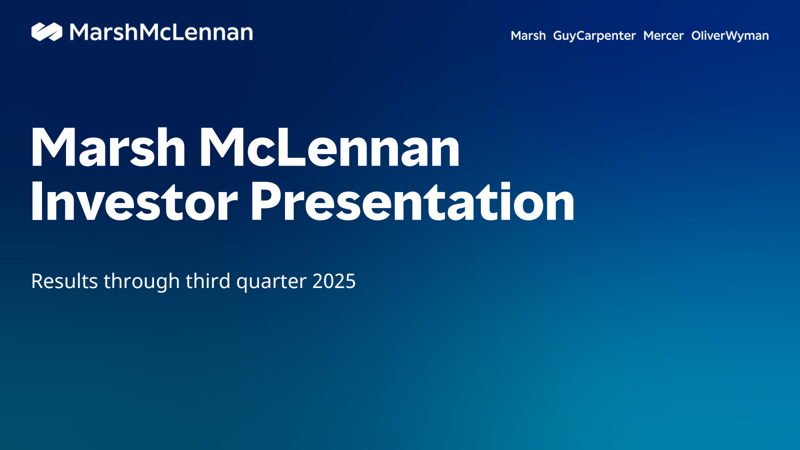 Marsh & McLennan Companies' Q3 2025 Slide Deck