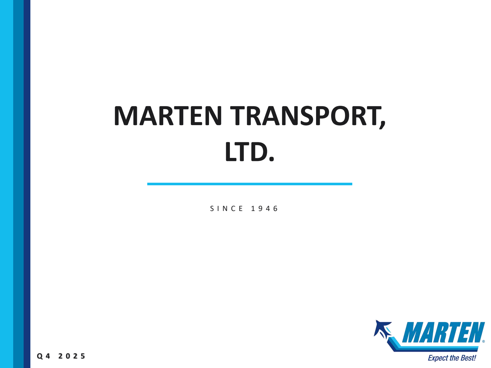 Marten Transport's Q4 2025 Slide Deck