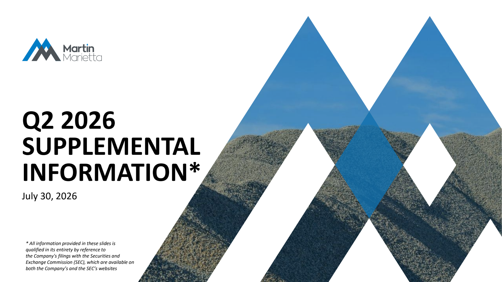 Martin Marietta Materials' Q2 2026 Slide Deck
