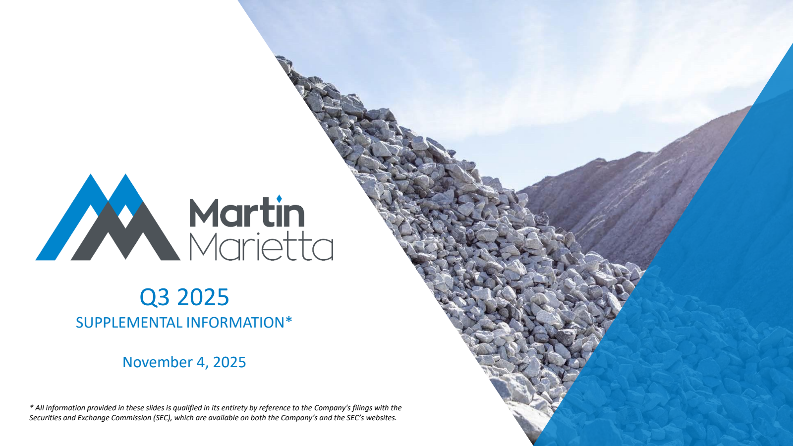 Martin Marietta Materials' Q3 2025 Slide Deck