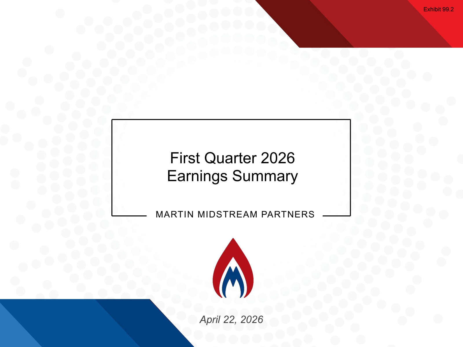 Martin Midstream Partners' Q1 2026 Slide Deck