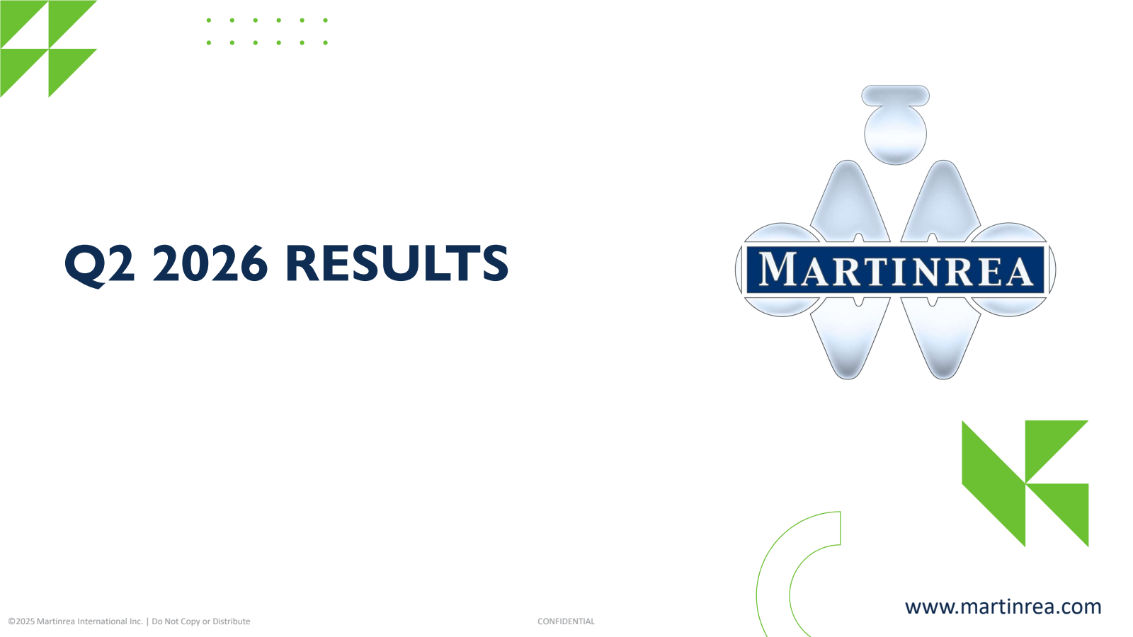 Martinrea International's Q2 2026 Slide Deck