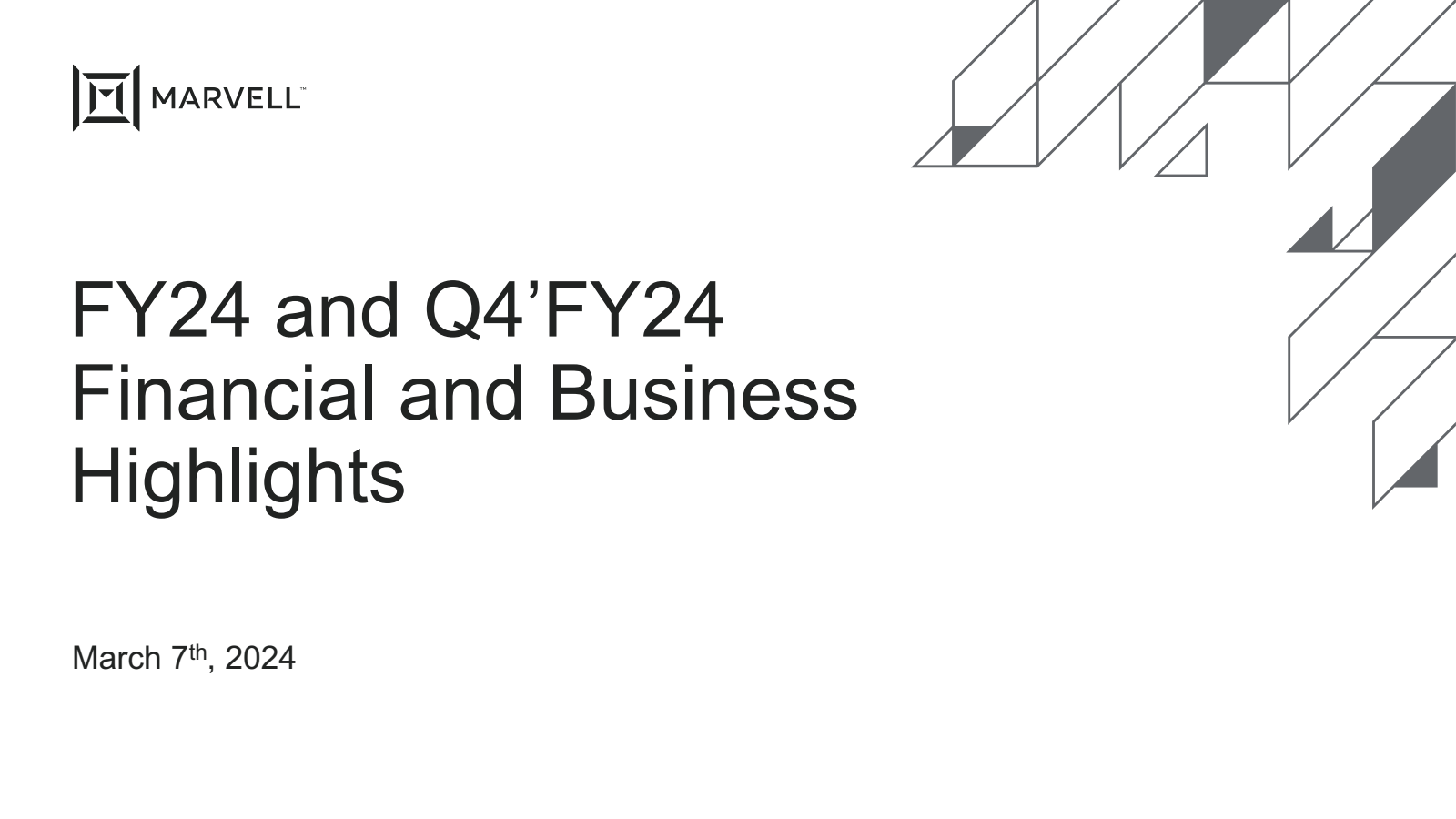 Marvell Technology's Q4 2024 Slide Deck