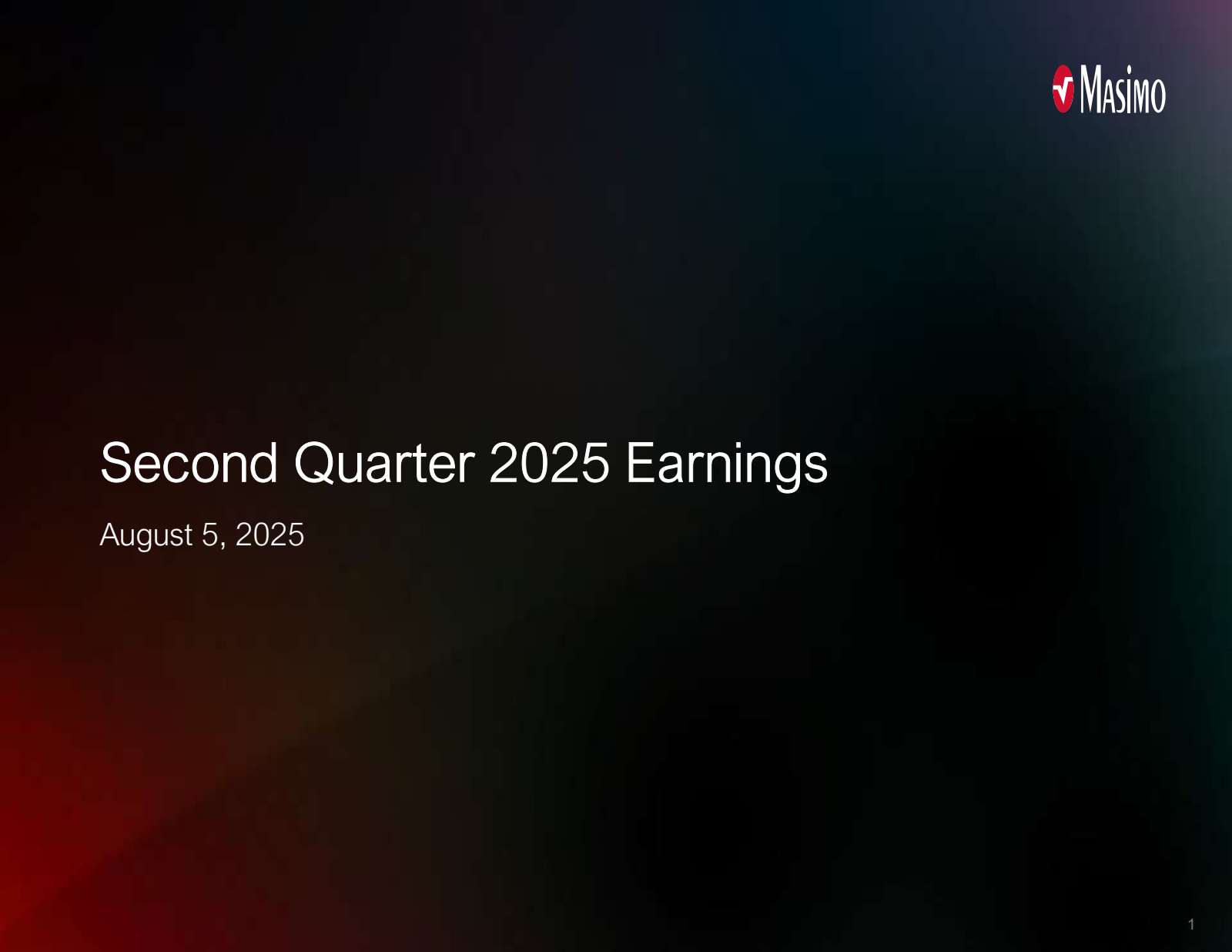 Masimo's Q2 2025 Slide Deck