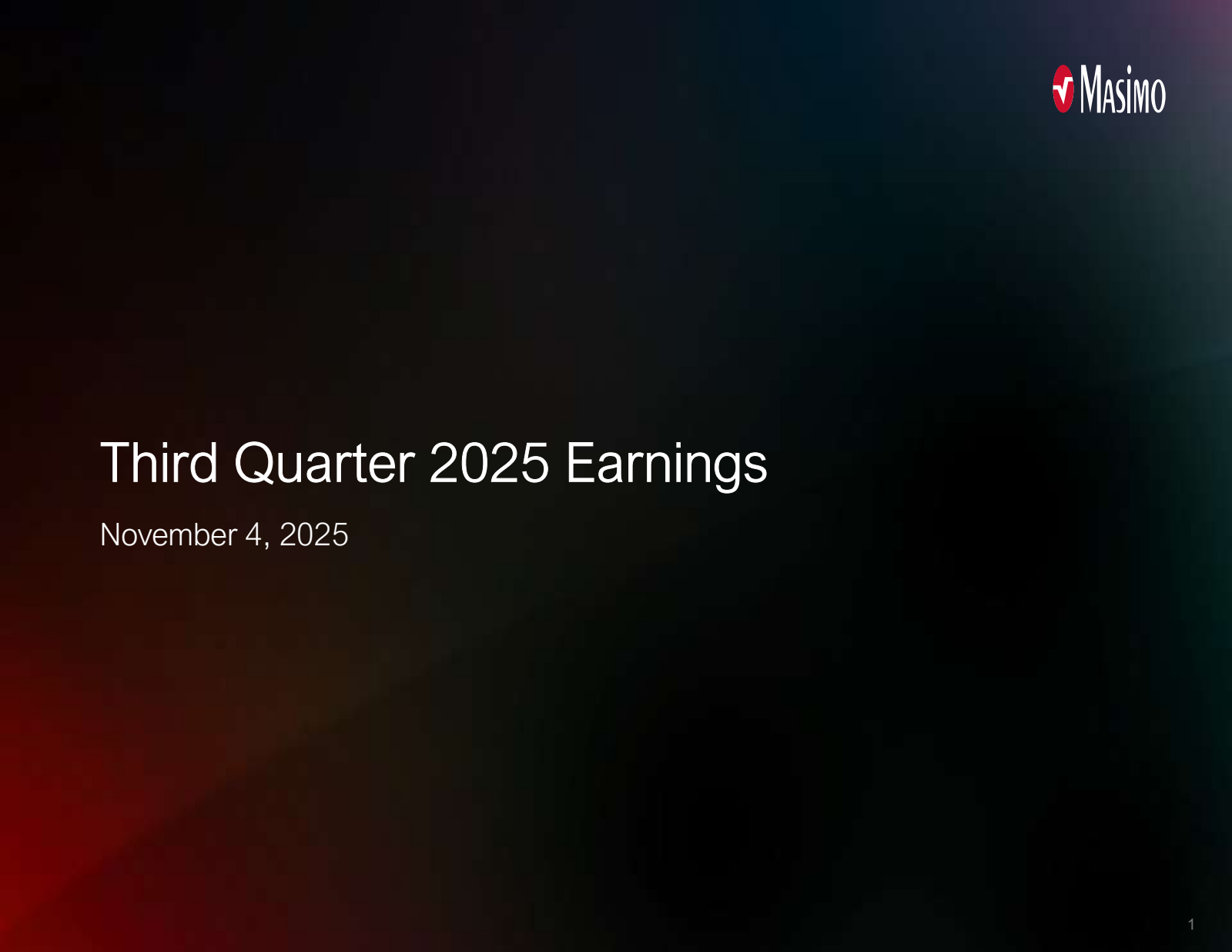 Masimo's Q3 2025 Slide Deck