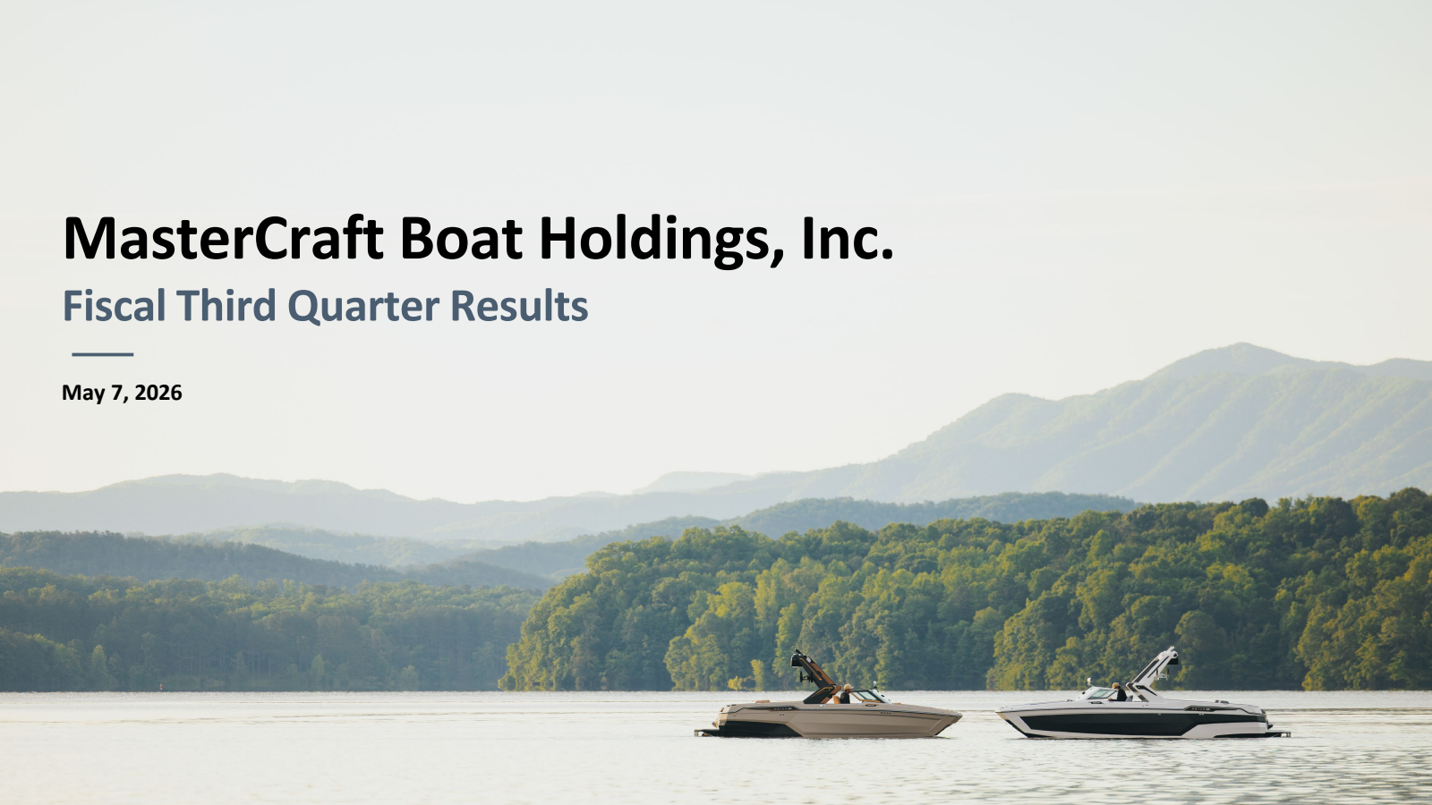 Mastercraft Boat's Q3 2026 Slide Deck