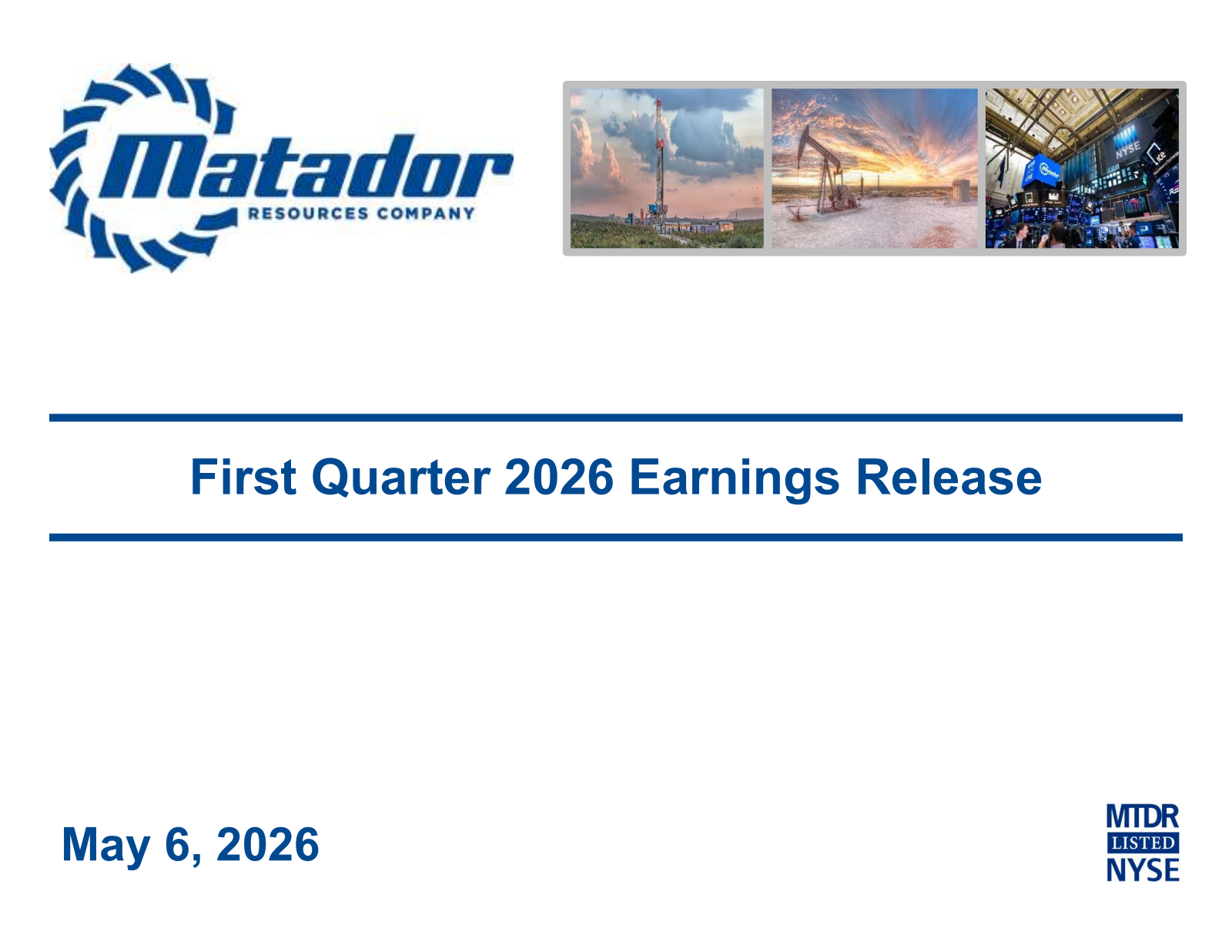 Matador Resources' Q1 2026 Slide Deck