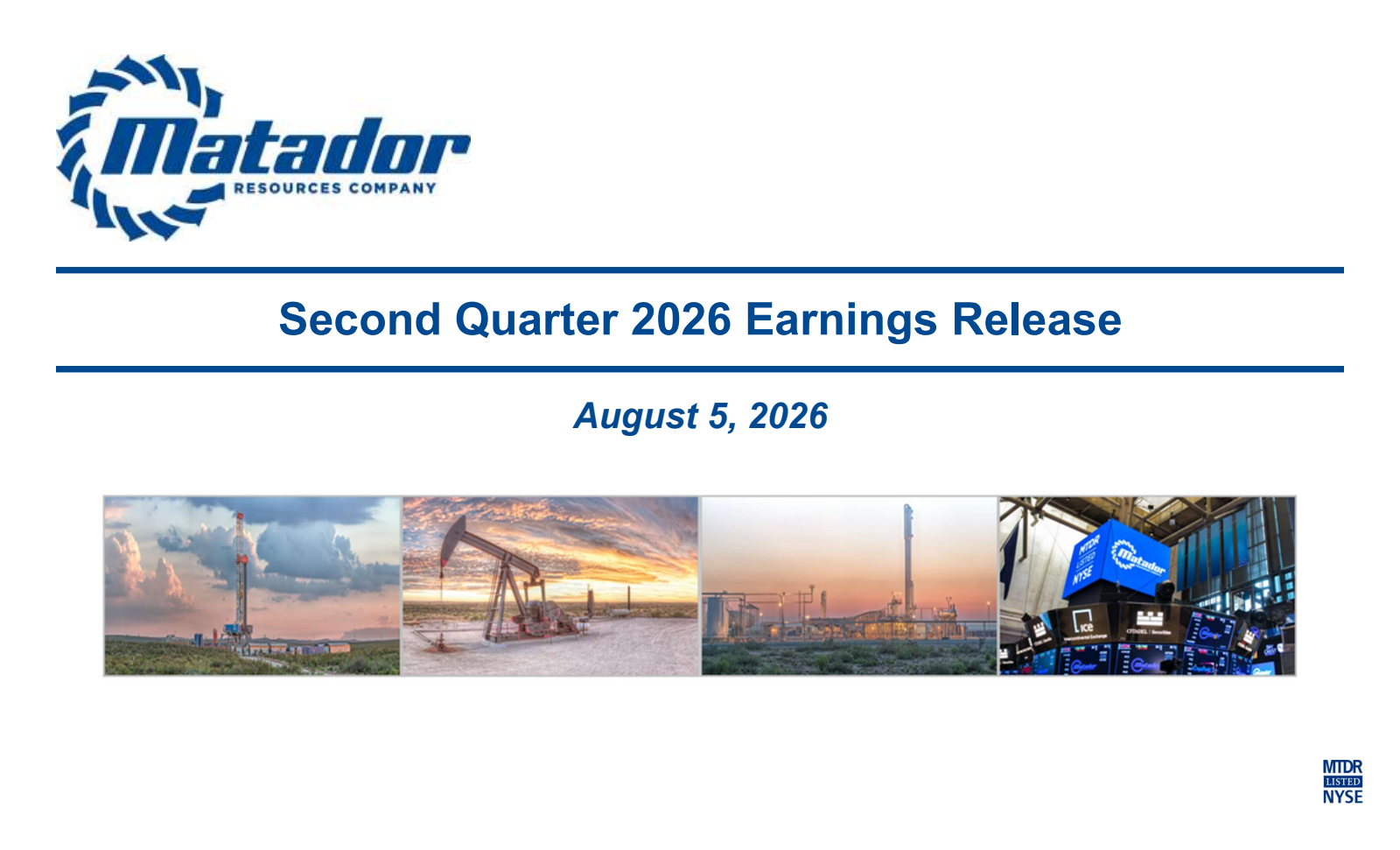 Matador Resources' Q2 2026 Slide Deck