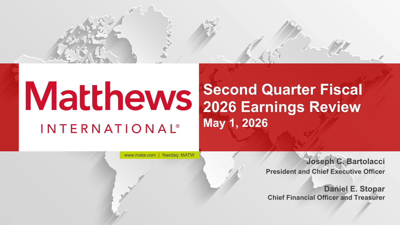 Matthews International's Q2 2026 Slide Deck