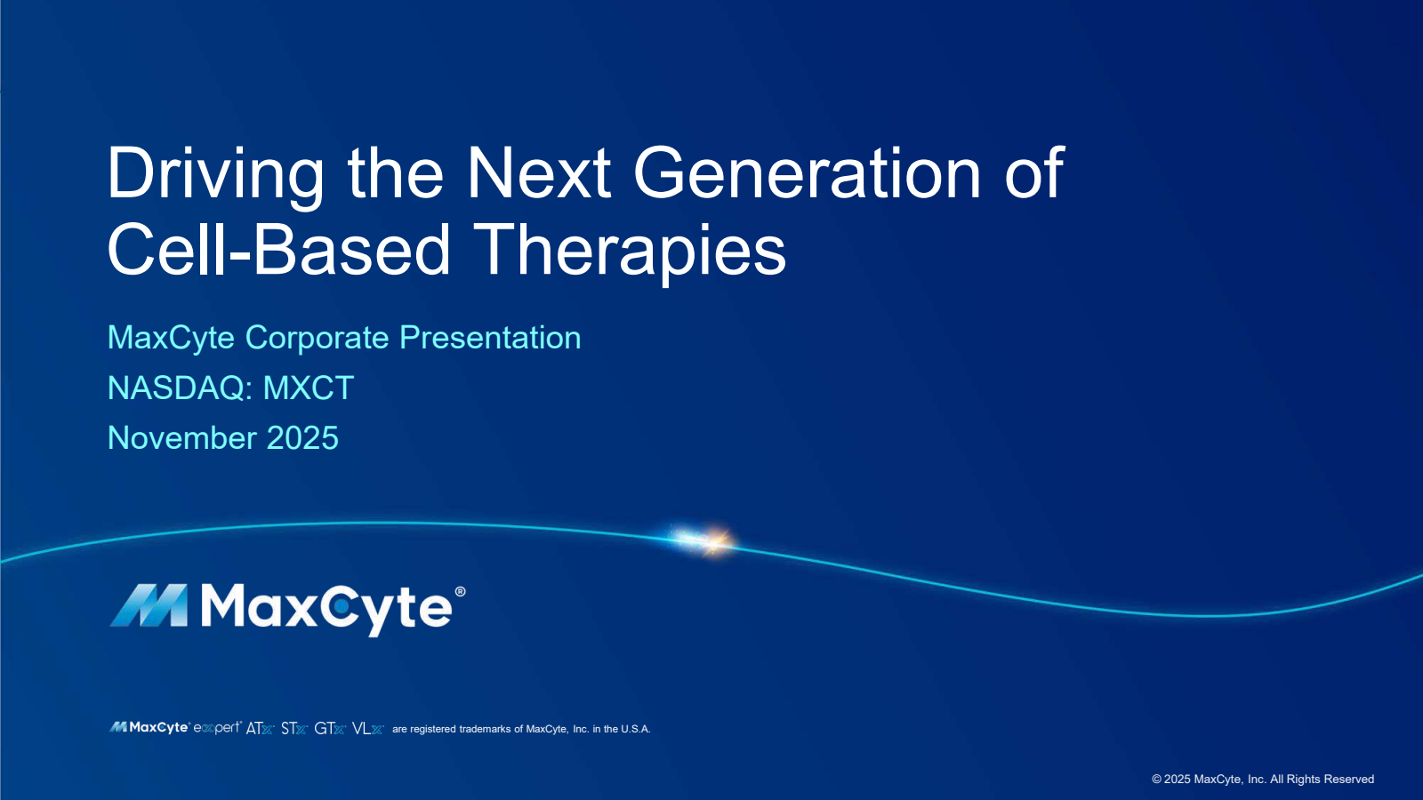 MaxCyte's Q3 2025 Slide Deck