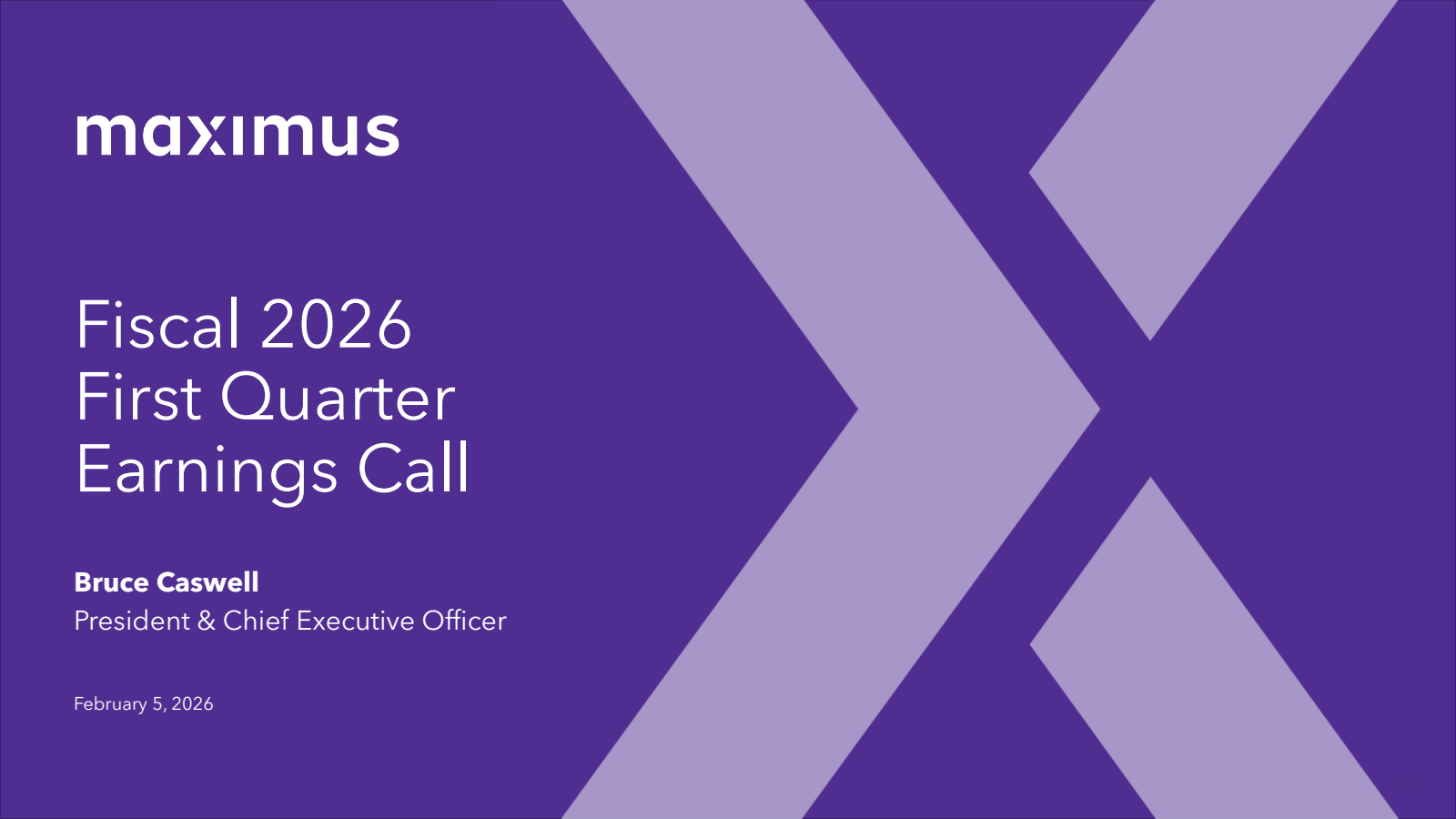 Maximus' Q1 2026 Slide Deck