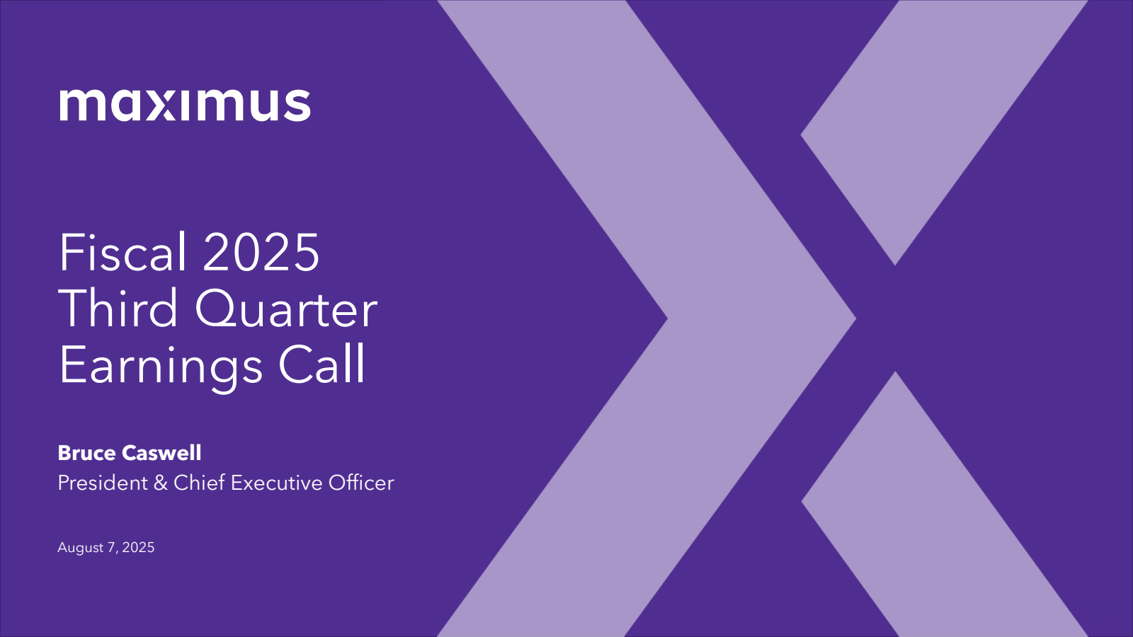 Maximus' Q3 2025 Slide Deck