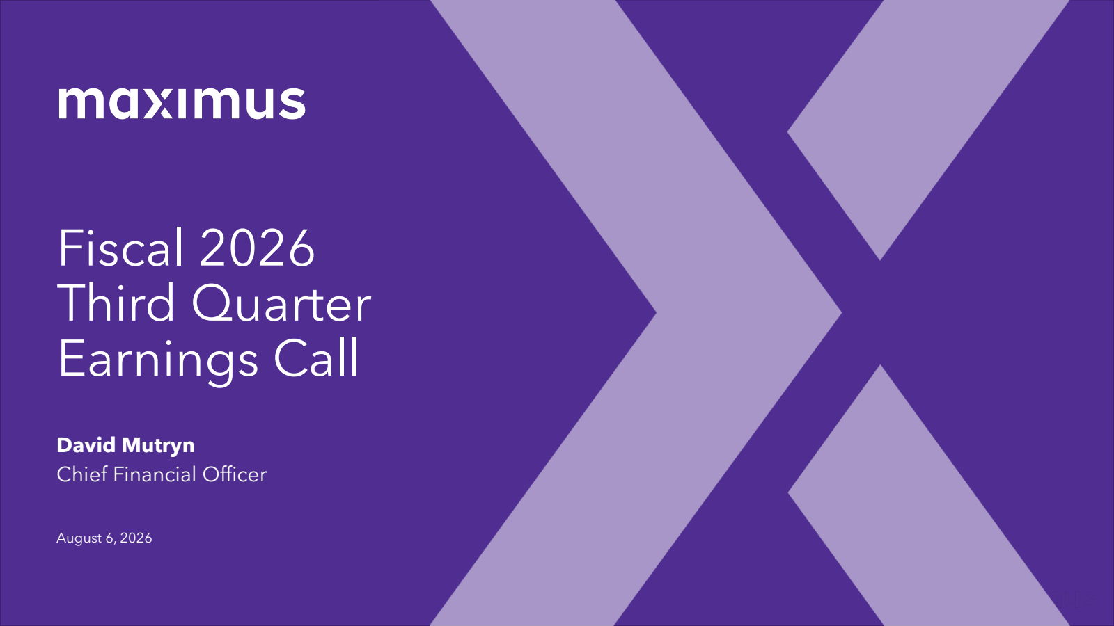 Maximus' Q3 2026 Slide Deck