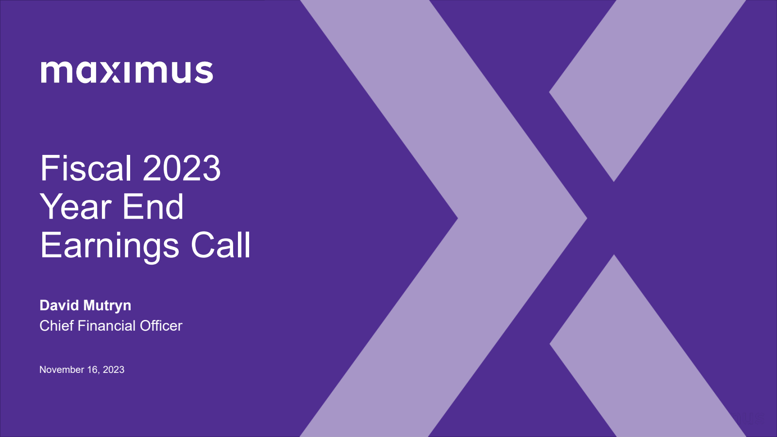 Maximus' Q4 2023 Slide Deck