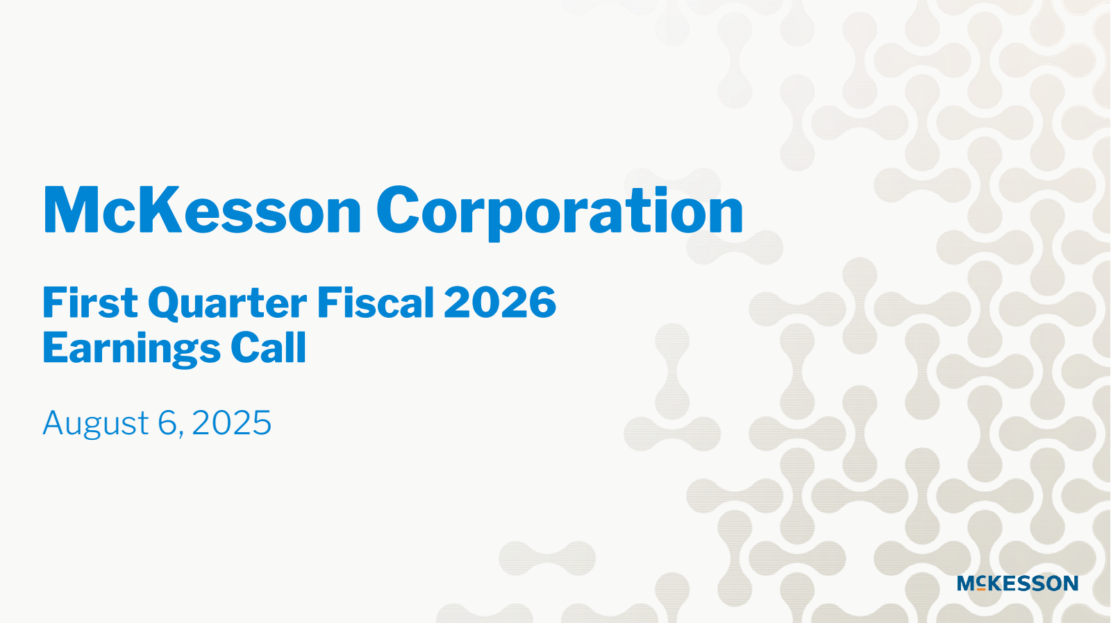 McKesson's Q1 2026 Slide Deck