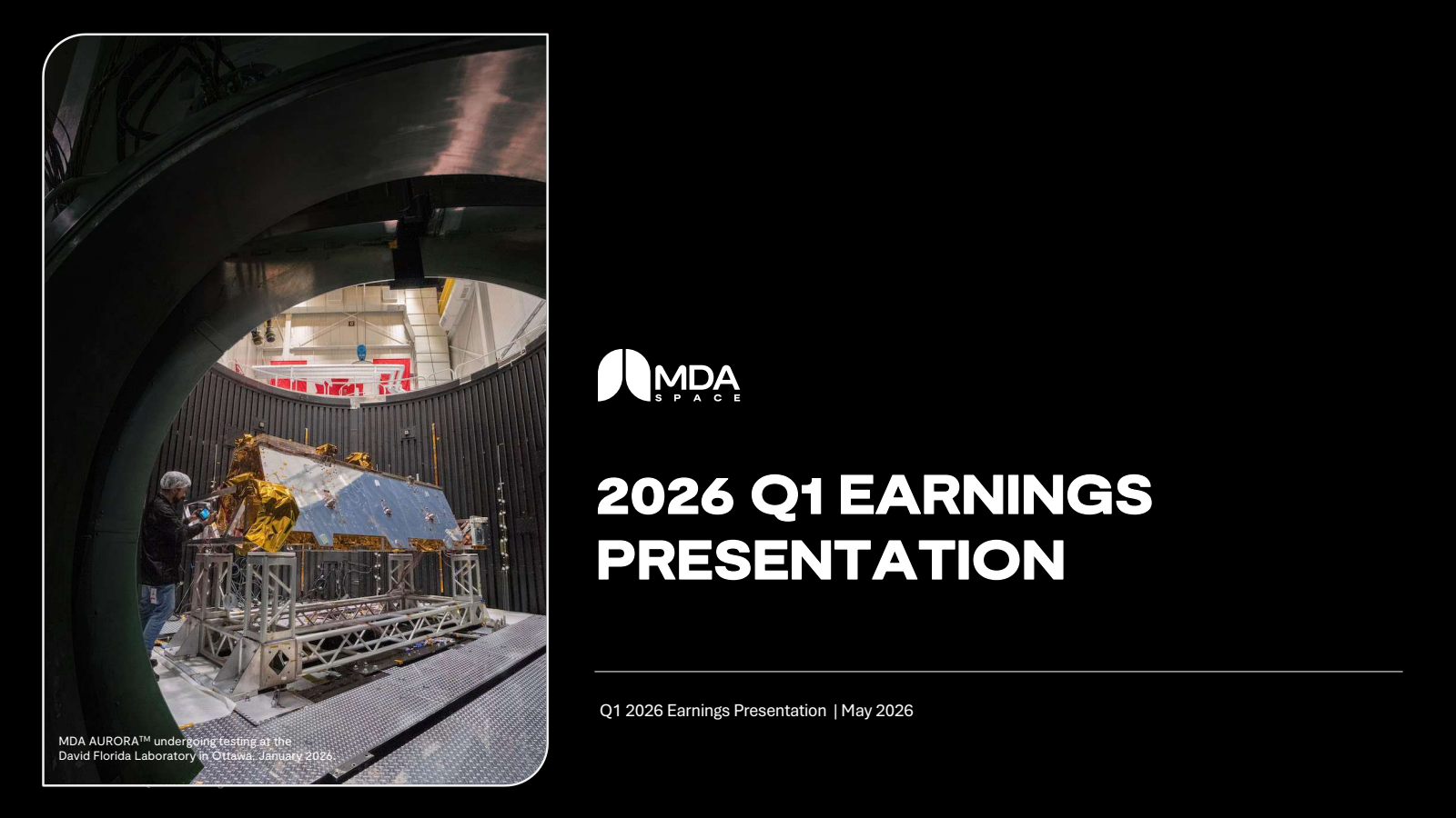 MDA Space's Q1 2026 Slide Deck