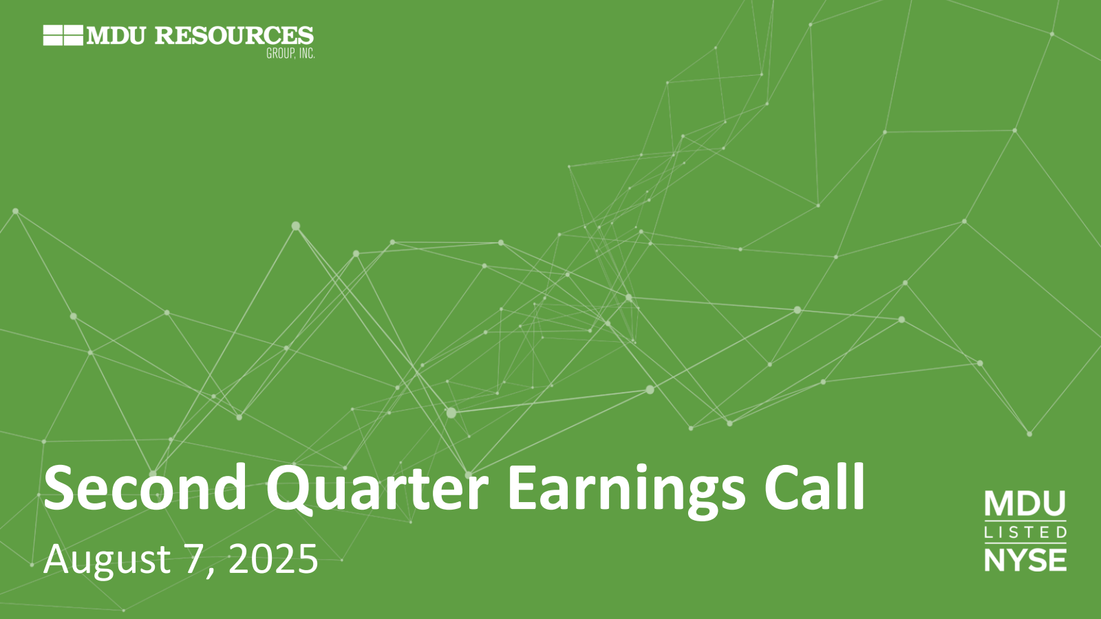 MDU Resources Group's Q2 2025 Slide Deck