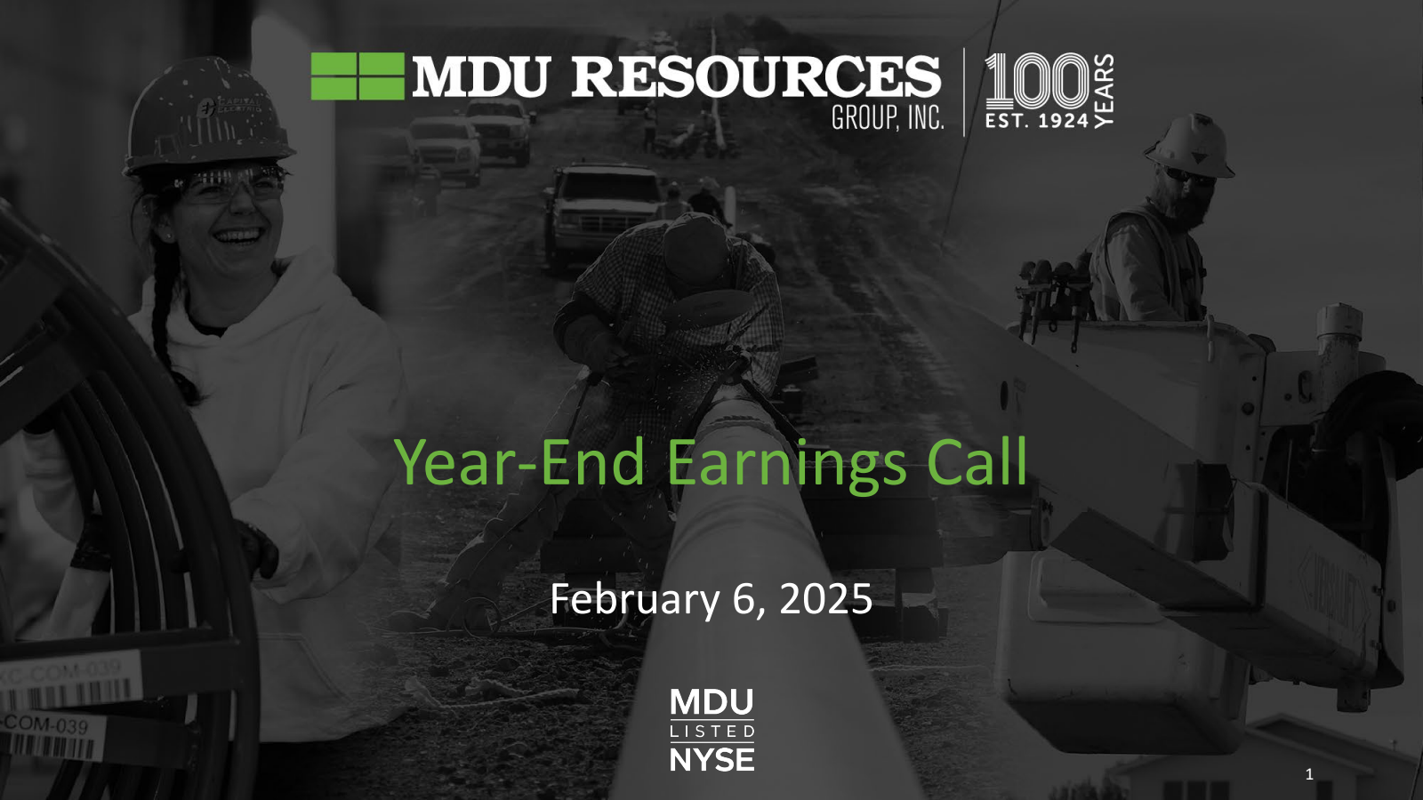 MDU Resources Group's Q4 2024 Slide Deck