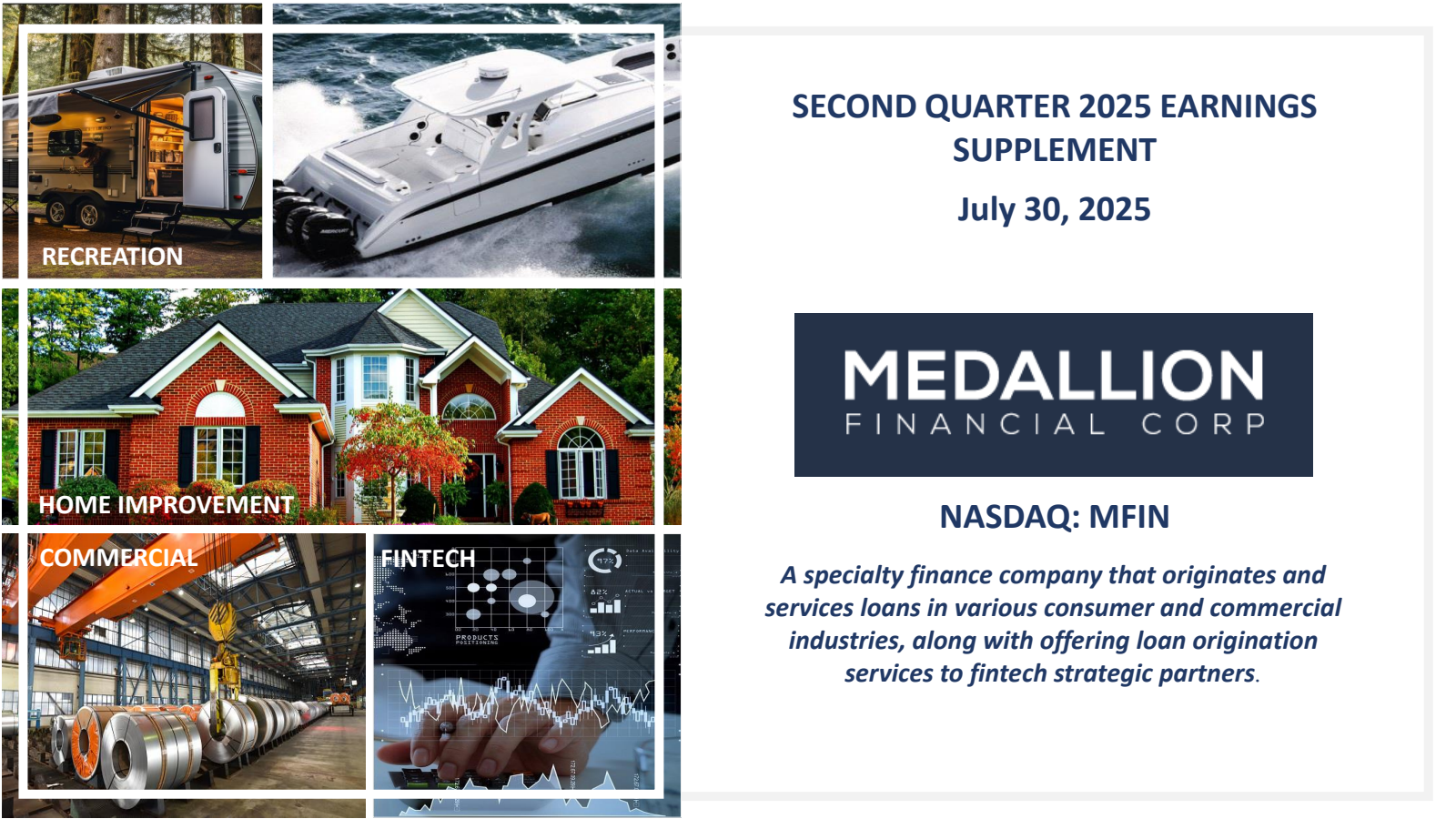 Medallion Financial's Q2 2025 Slide Deck
